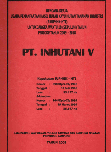 Rencana Kerja Usaha Pemanfaatan Hasil Hutan Kayu Hutan Tanaman Industri ...