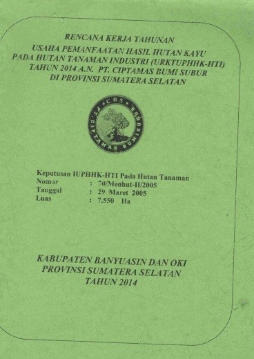 Rencana Kerja Tahunan Usaha Pemanfaatan Hasil Hutan Kayu Pada Hutan ...