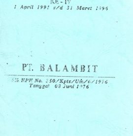 RKLTPH PT BALAMBIT 1991