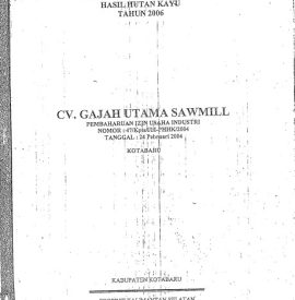 RPBBI IPHHK CV. GAJAH UTAMA SAWMILL 2006