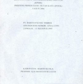 RPBBI IPHHK PT. BARITO PACIFIC TIMBER 2006