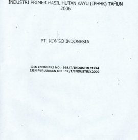 RPBBI IPHHK PT. KONGO INDONESIA 2006