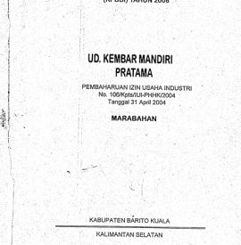 RPBBI IPHHK UD. KEMBAR MANDIRI PRATAMA 2006