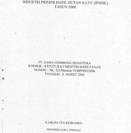 RPBBI IUPHHK PT. RAMA GOMBONG SEJAHTERA 2006